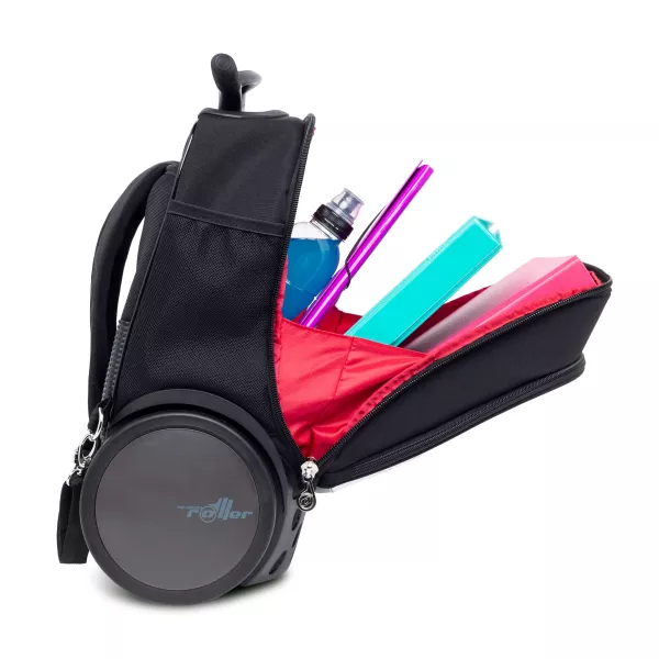 Školská a cestovná taška na kolieskach Nikidom Roller UP Aquarella (19 l), Čierna
