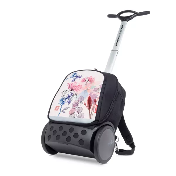 Školská a cestovná taška na kolieskach Nikidom Roller UP XL Aquarella (27 l), Čierna