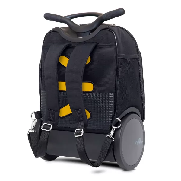 Školská a cestovná taška na kolieskach Nikidom Roller UP Reef (19 l), Čierna