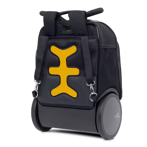 Školská a cestovná taška na kolieskach Nikidom Roller UP Reef (19 l), Čierna