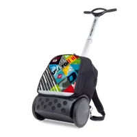 Školská a cestovná taška na kolieskach Nikidom Roller UP Reef (19 l), Čierna