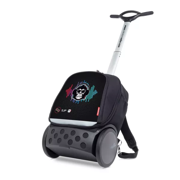 Školská a cestovná taška na kolieskach Nikidom Roller UP Black (19 l), Čierna