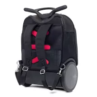 Školská a cestovná taška na kolieskach Nikidom Roller UP Black (19 l) + vlastná potlač