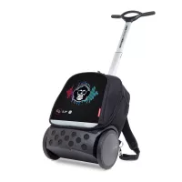 Školská a cestovná taška na kolieskach Nikidom Roller UP Black (19 l) + vlastná potlač