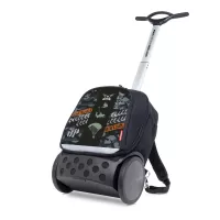 Školská a cestovná taška na kolieskach Nikidom Roller UP Camo  (19 l), Čierna