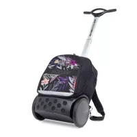 Školská a cestovná taška na kolieskach Nikidom Roller UP Tropic (19 l), Čierna
