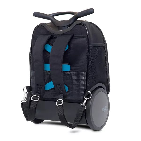 Školská a cestovná taška na kolieskach Nikidom Roller UP Wild Fire (19 l), Čierna