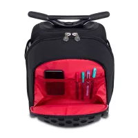 Školská a cestovná taška na kolieskach Nikidom Roller UP Wild Fire (19 l), Čierna