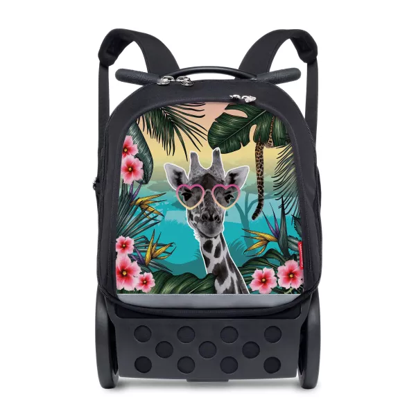 Školská a cestovná taška na kolieskach Nikidom Roller UP Safari (19 l), Čierna