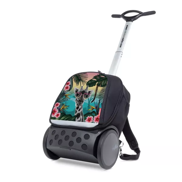 Školská a cestovná taška na kolieskach Nikidom Roller UP Safari (19 l), Čierna