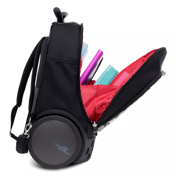 Školská a cestovná taška na kolieskach Nikidom Roller UP XL Safari (27 l), Čierna